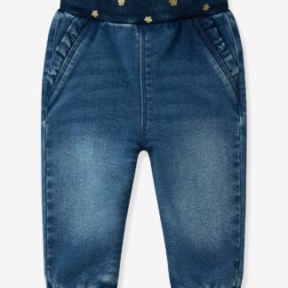 Recycled cotton baby bodysuit denim blue