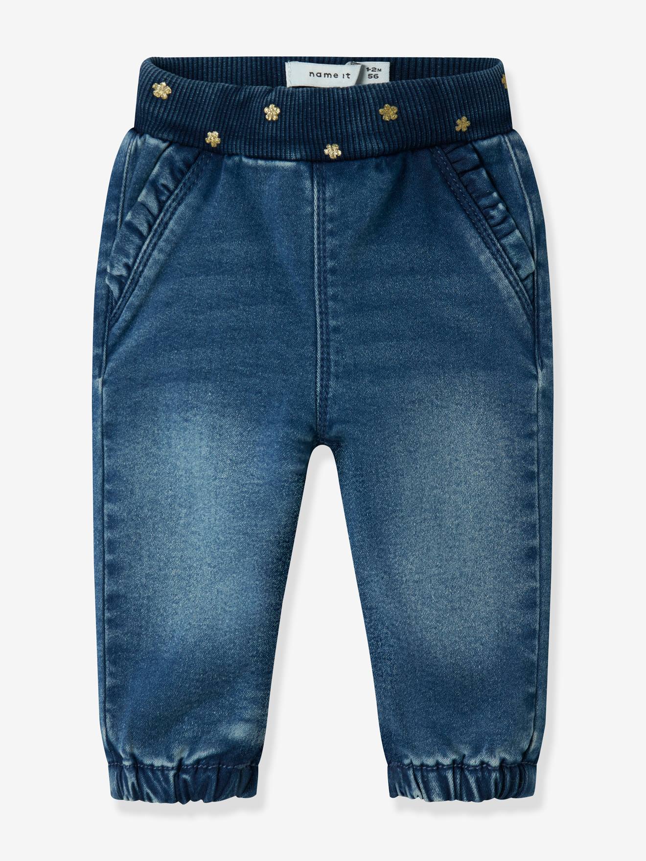 Recycled cotton baby bodysuit denim blue