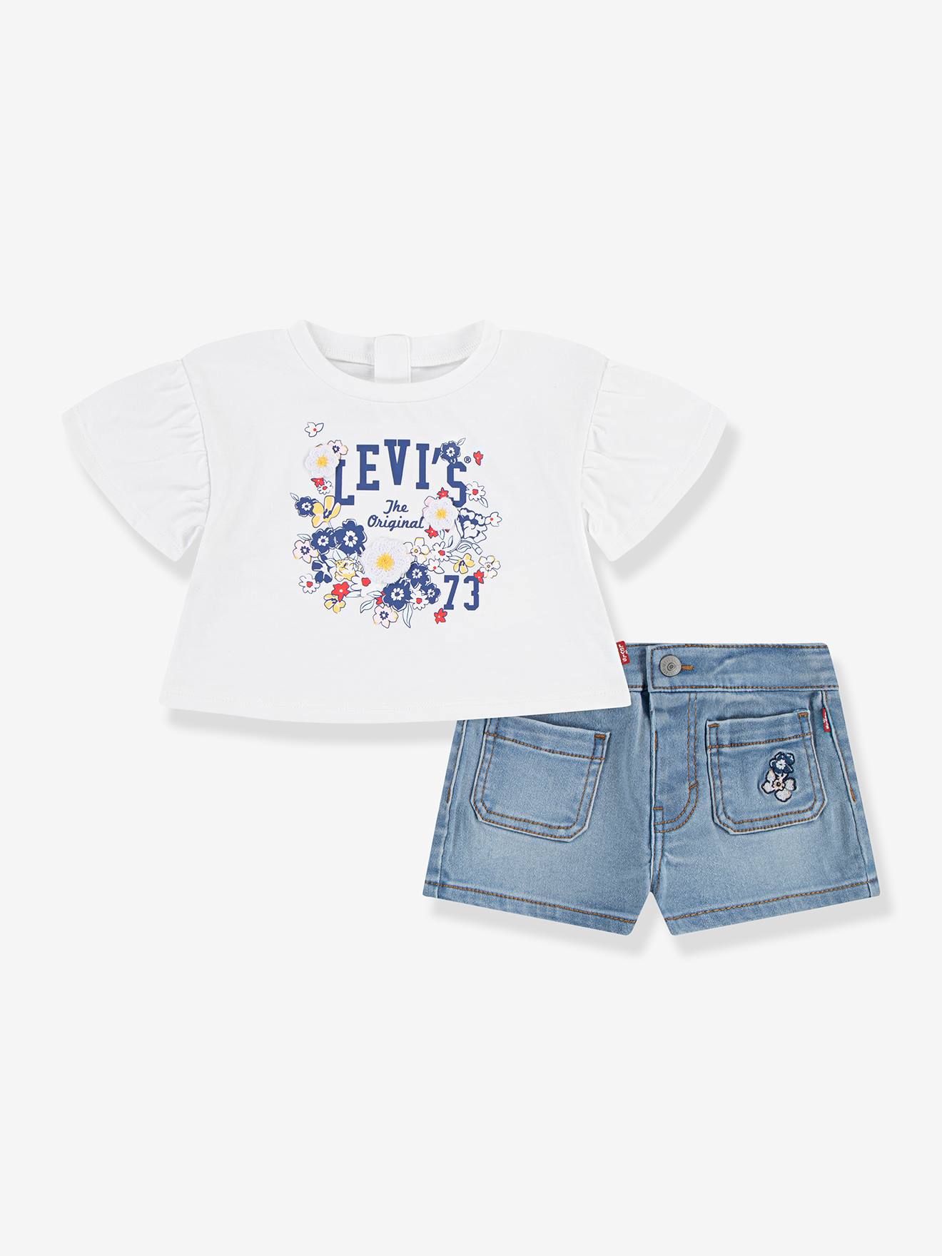 Set of LEVI'S® top and short for babies white