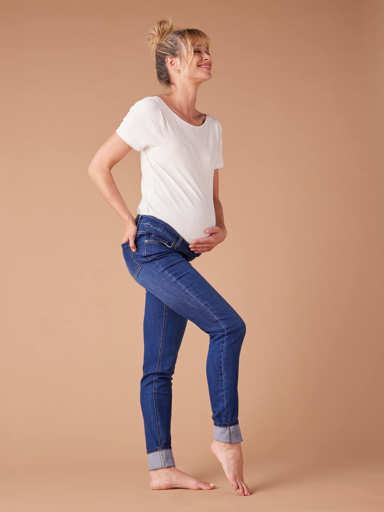 Skinny Leg Jeans for Maternity, ENVIE DE FRAISE deep blue