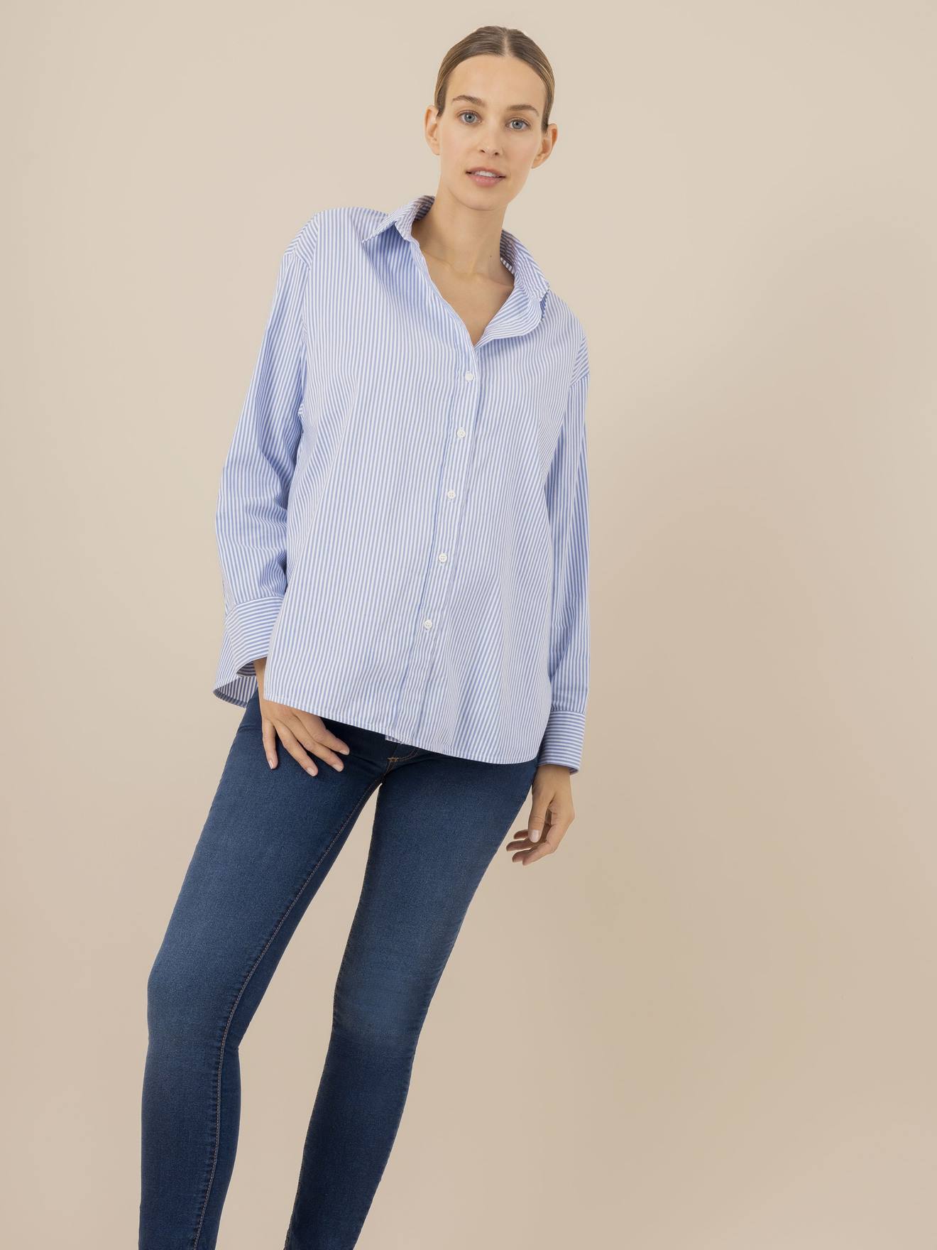 Slim Leg Jeans for Maternity, Bandless, Classic by ENVIE DE FRAISE denim blue