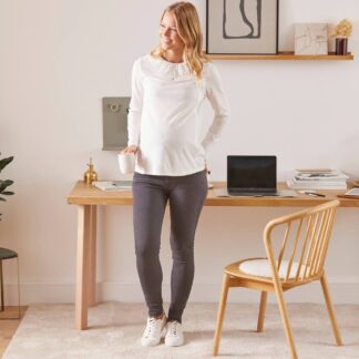 Slim Leg Jeans for Maternity, Inside Leg 76 cm grey dark solid