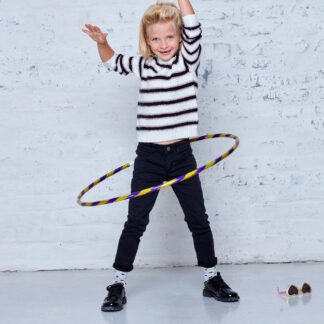 Slim Leg Waterless Jeans, MorphologiK WIDE Hip, for Girls washed black