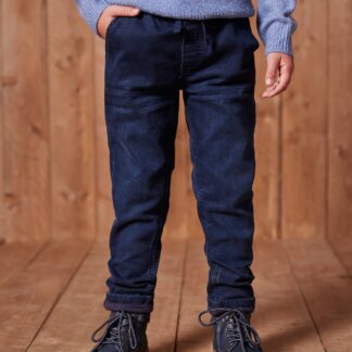 Straight Leg Jeans, Pull-On Cut, Lined, for Boys denim blue