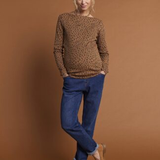 Straight Leg Jeans for Maternity, Seamless Belly Band, by ENVIE DE FRAISE brut denim