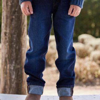 Straight Leg Jeans with Turn-Ups for Boys brut denim