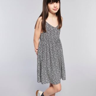 Strappy Floral Print Dress, JONEN printed grey