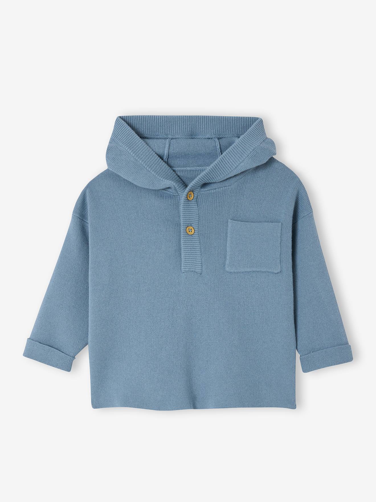 Striped Jumper with Hood, for Babies denim blue