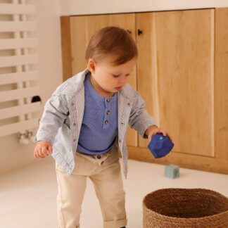 Striped baby jacket striped blue
