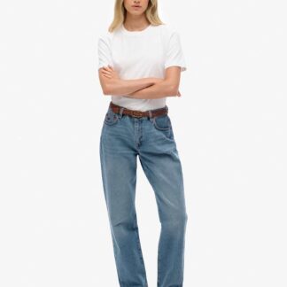 Superdry & Co Mid Rise Straight Leg Jeans Blue