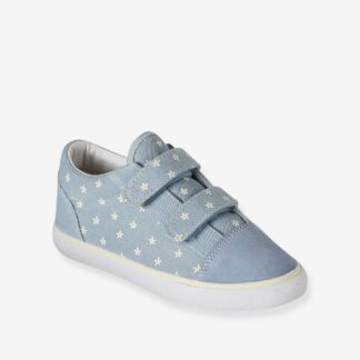 Synthetic trainers with touch 'n' close fastening for babies denim blue