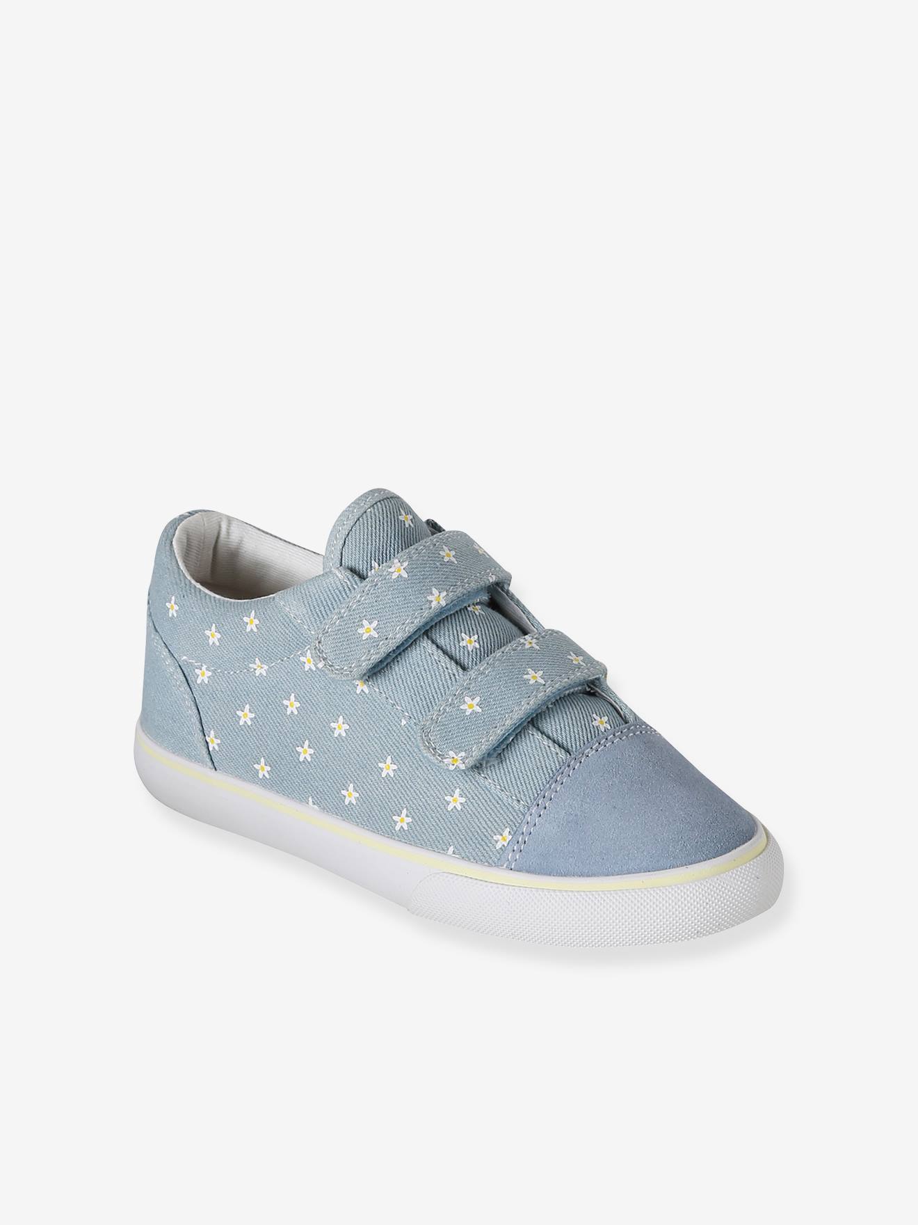 Synthetic trainers with touch 'n' close fastening for babies denim blue