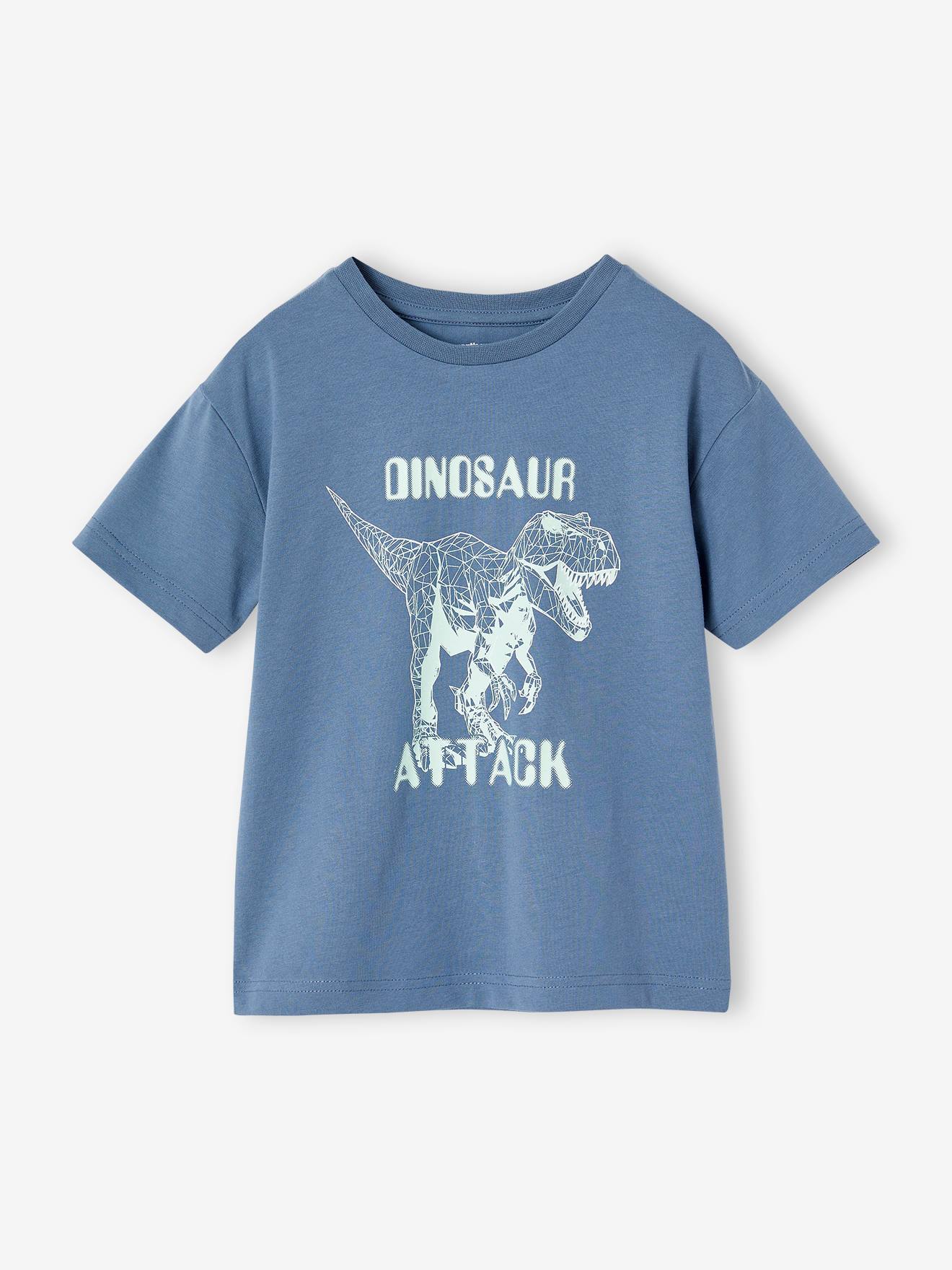 T-shirt with dinosaur motif for boys denim blue