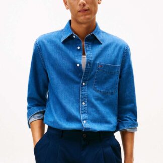 Tommy Hilfiger Regular Fit Pure Cotton Denim Shirt Blue Denim