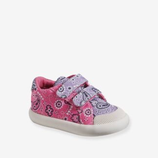 Touch-Fastening Trainers in Canvas for Baby Girls printed violet