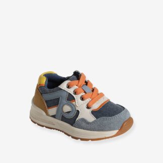 Trainers with Laces & Zip, for Babies denim blue