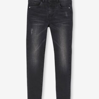 WIDE Hip MorphologiK Slim Leg Waterless & Distressed Jeans for Girls black dark solid