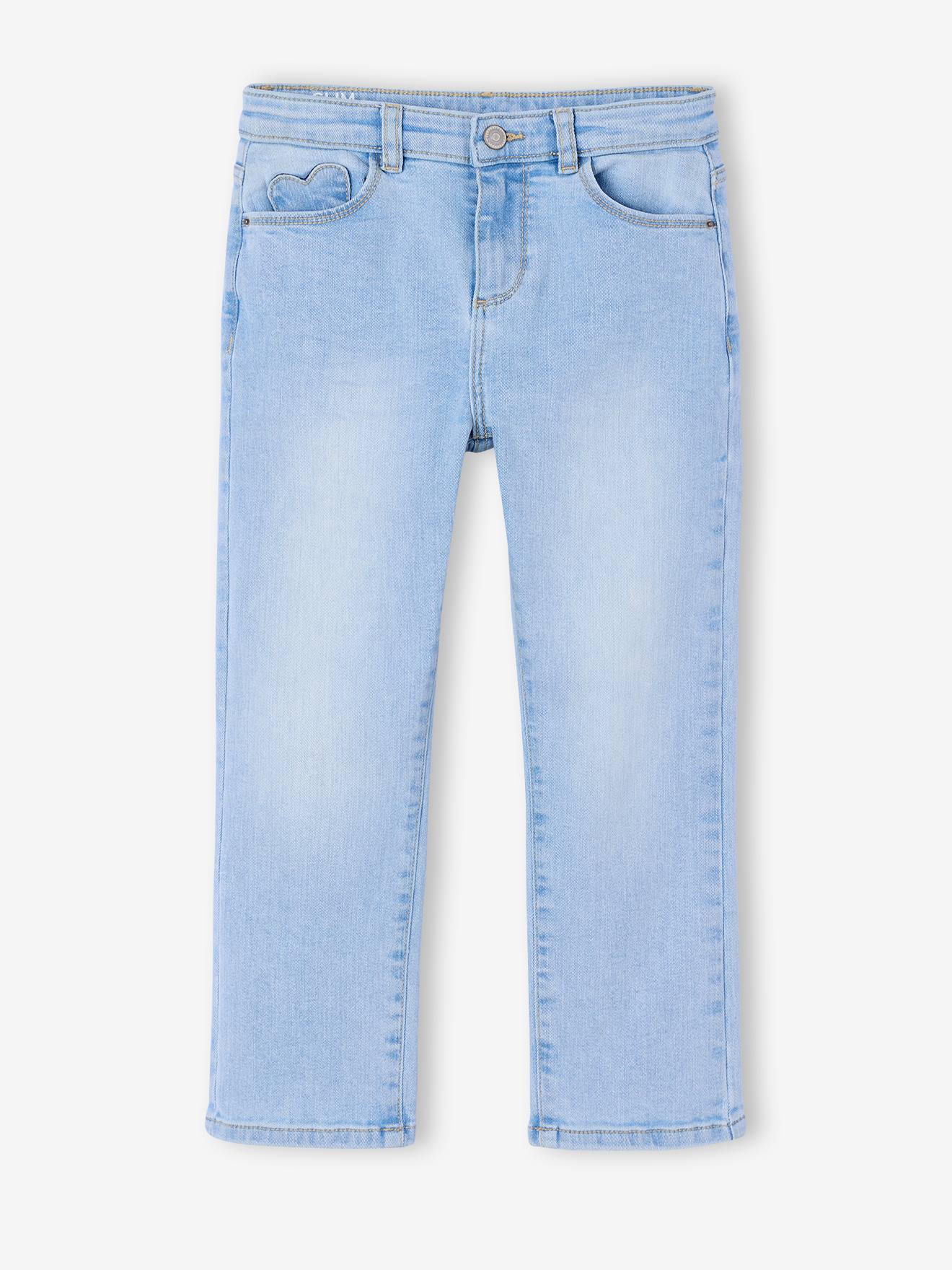 WIDE Hip, Slim Leg MorphologiK Jeans, for Girls bleached denim