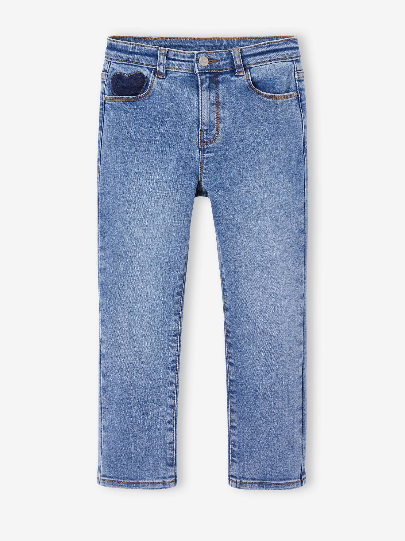 WIDE Hip, Slim Leg MorphologiK Jeans, for Girls medium blue