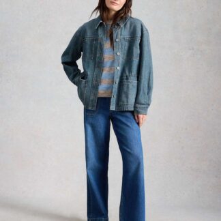 White Stuff Denim Relaxed Jacket Blue Denim