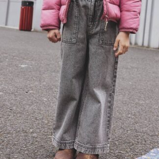 Wide Leg Carpenter Jeans for Girls denim grey