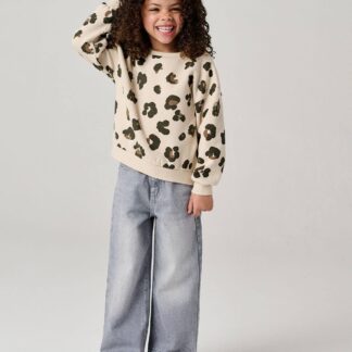 Wide-Leg Jeans, Frayed Hems, for Girls grey