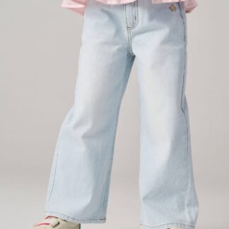 Wide Leg Jeans for Girls bleached denim