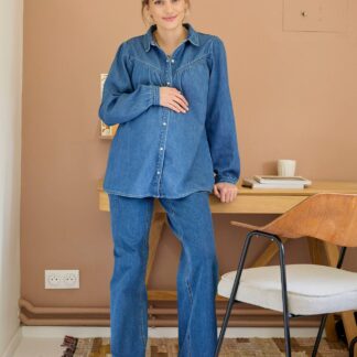 Wide Leg Jeans for Maternity brut denim
