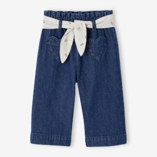 Wide Leg Jeans with Tie Belt, for Babies brut denim
