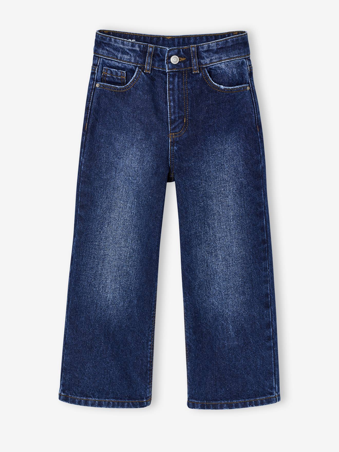 Wide-Leg MorphologiK Jeans for Girls, Medium Hip deep blue