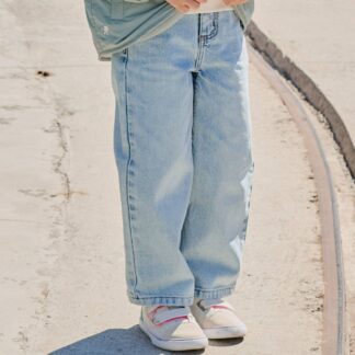 Wide-Leg MorphologiK Jeans for Girls, Medium Hip light blue