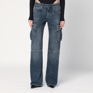 Blue Cargo Regular jeans with a faded effect