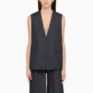 Blue cotton waistcoat