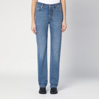 Blue jeans with Intrecciato patch