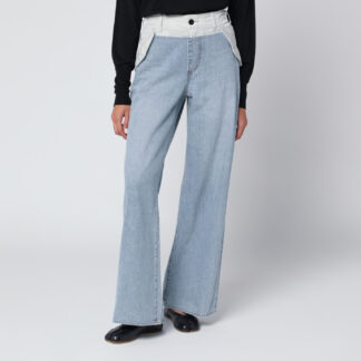 Blue/light grey two-tone jeans