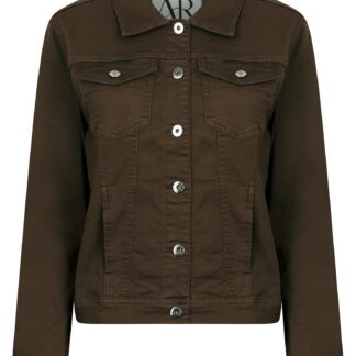 Coats / Jackets Feather Women's Stretch Cotton Denim Jacket in Chocolate Martini - Amara Reya / 10 - Tokyo Laundry