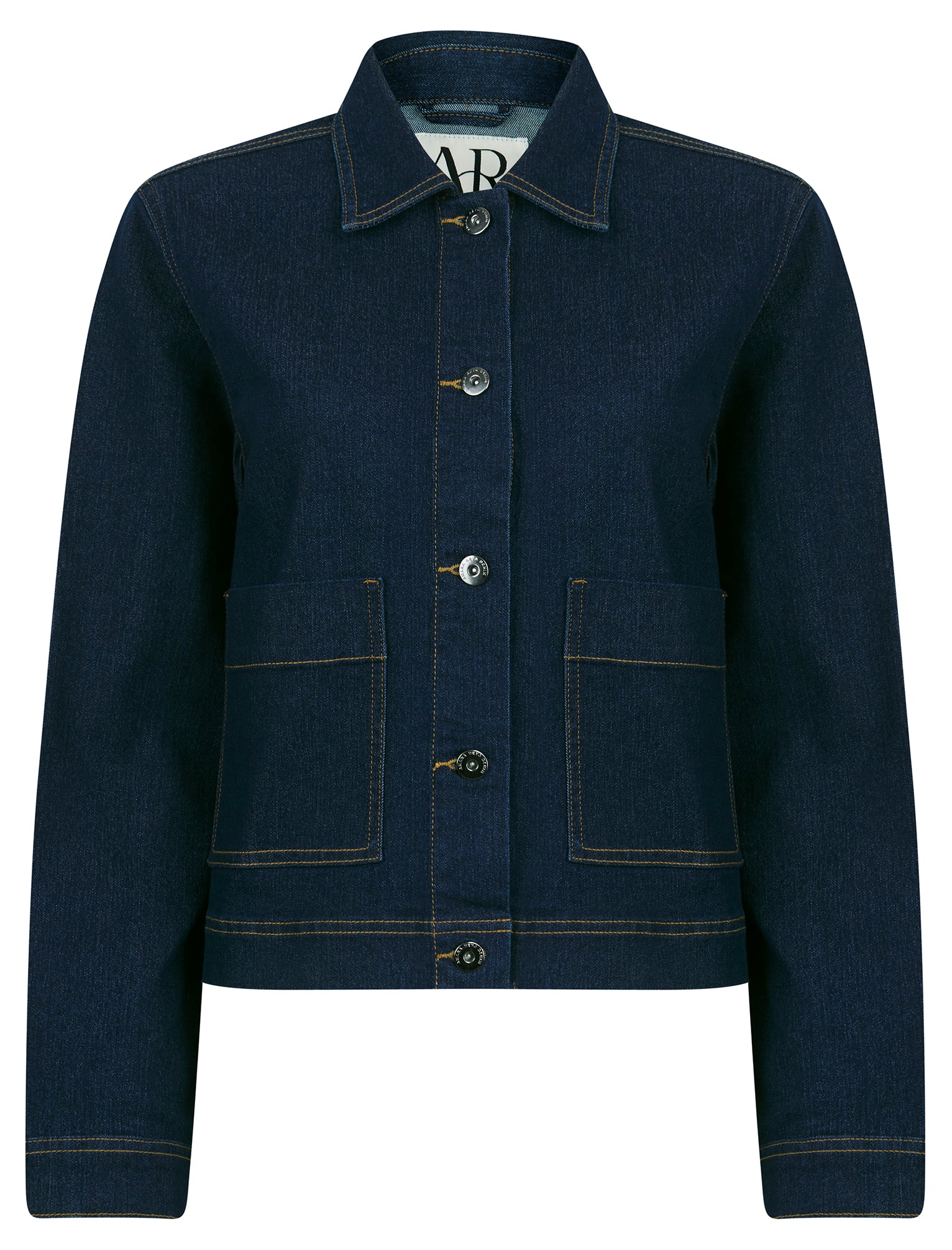 Coats / Jackets Huey Women's Stretch Cotton Button Fasten Denim Jacket with Patch Pockets in Indigo Wash - Amara Reya / 10 - Tokyo Laundry