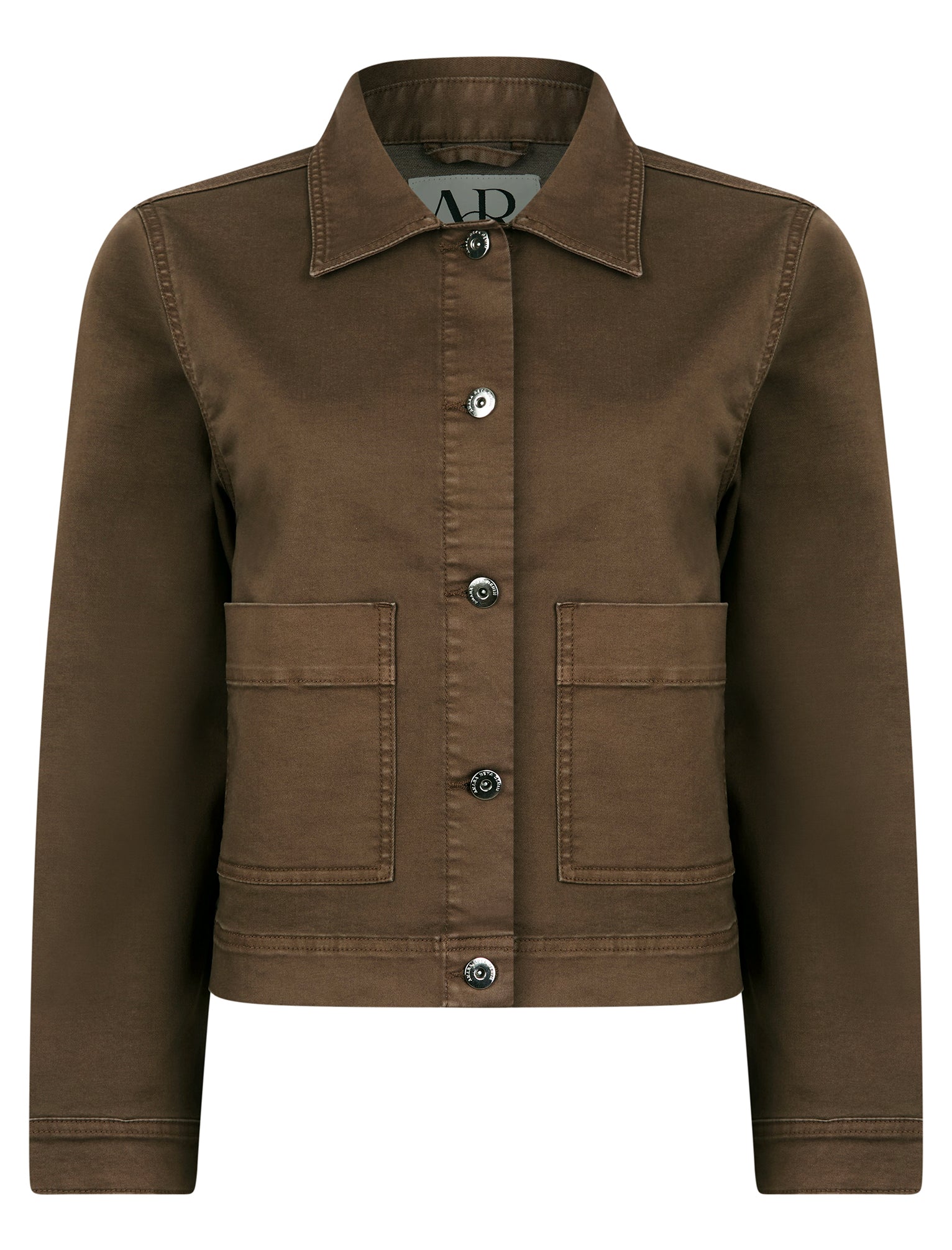 Coats / Jackets Refromer Women's Stretch Cotton Button Fasten Denim Jacket with Patch Pockets in Chocolate Martini - Amara Reya / 10 - Tokyo Laundry
