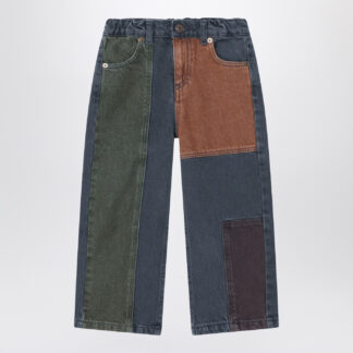 Color-block design jeans