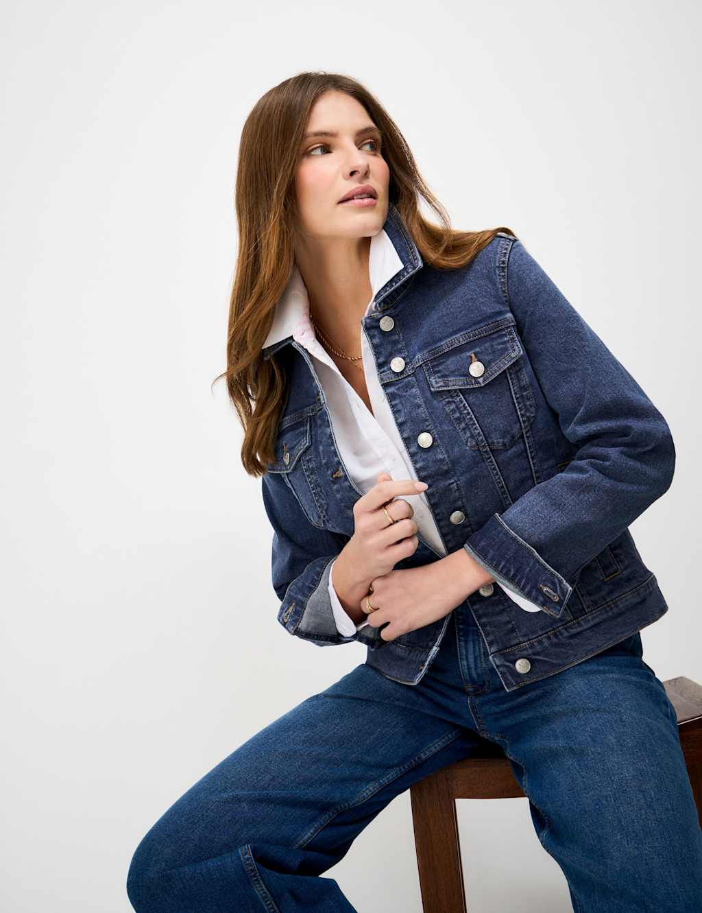 Crew Clothing Cotton Rich Denim Western Jacket Medium Blue