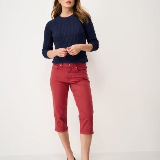 Crew Clothing Mid Rise Slim Fit Cropped Jeans Red