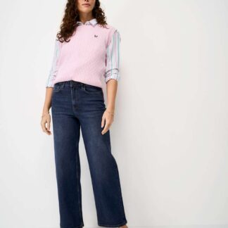 Crew Clothing Mid Rise Wide Leg Jeans Chambray