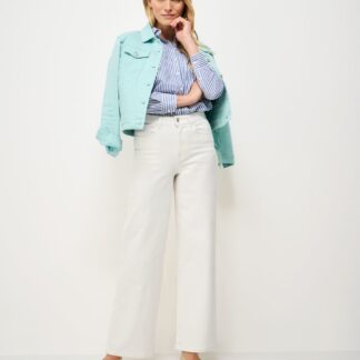Crew Clothing Mid Rise Wide Leg Jeans White