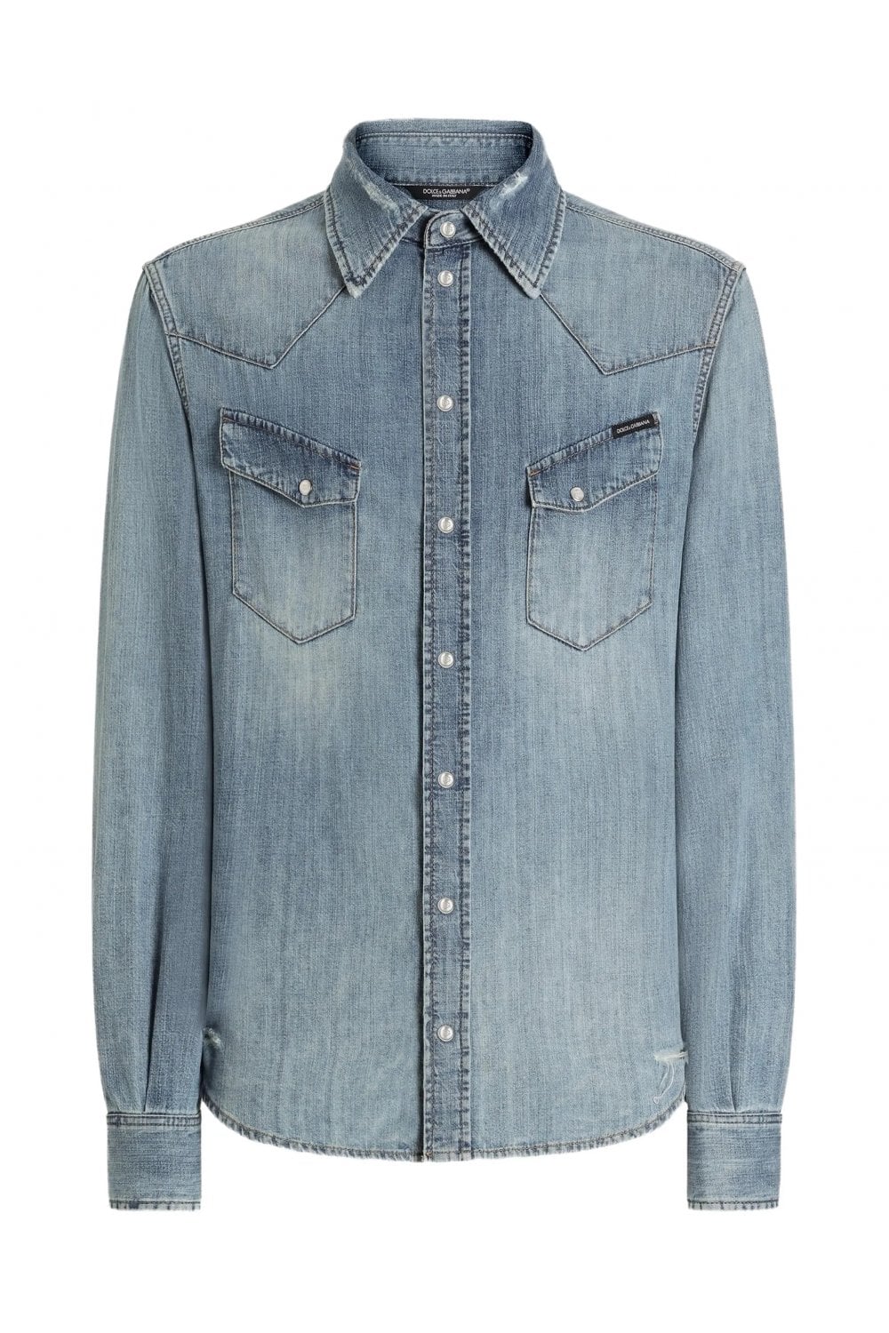DOLCE & GABBANA DENIM WESTERN SHIRT Size: 40, colour: BLUE