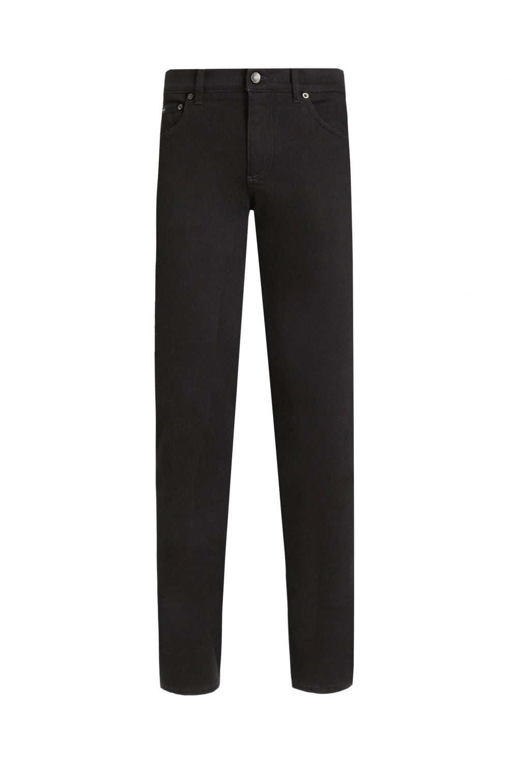 DOLCE & GABBANA STRETCH PLAQUE JEANS Size: 52, colour: BLACK