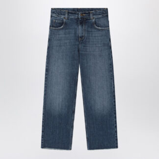 Dark blue washed-out jeans