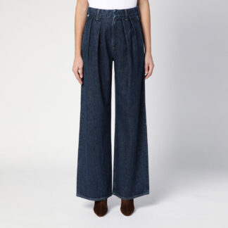 Dark wide jeans with pleats