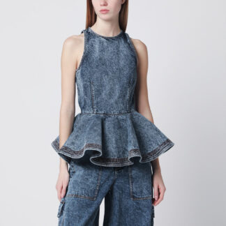 Denim peplum top