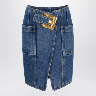 Denim skirt with belt