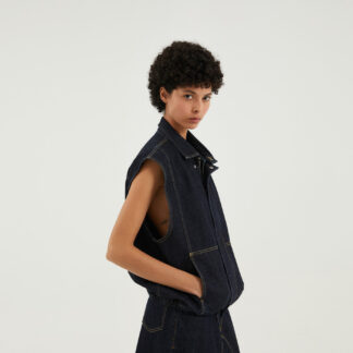 Denim vest dark blue